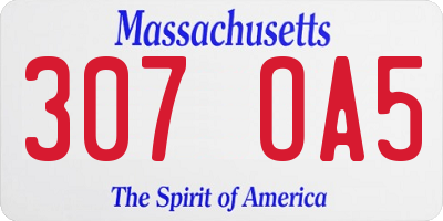 MA license plate 307OA5