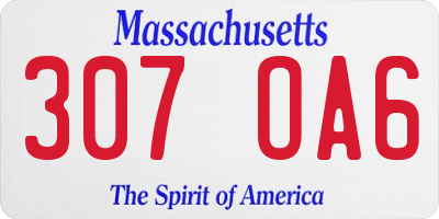 MA license plate 307OA6