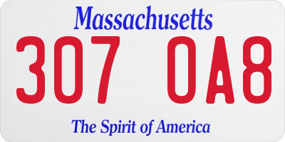 MA license plate 307OA8