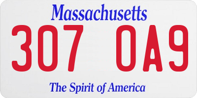 MA license plate 307OA9