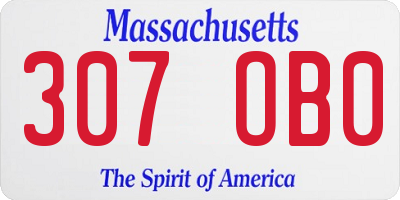 MA license plate 307OB0