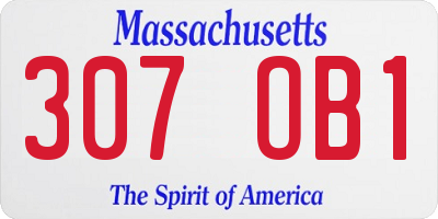 MA license plate 307OB1