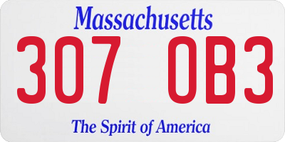 MA license plate 307OB3