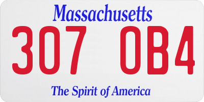 MA license plate 307OB4