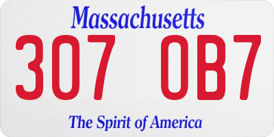 MA license plate 307OB7