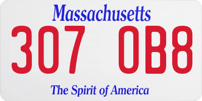 MA license plate 307OB8