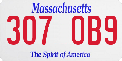 MA license plate 307OB9