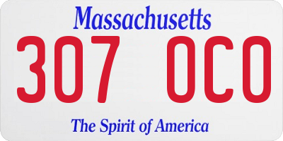 MA license plate 307OC0