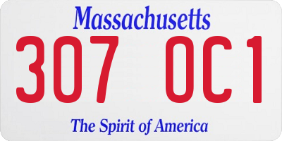 MA license plate 307OC1
