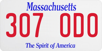 MA license plate 307OD0