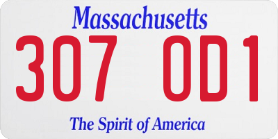 MA license plate 307OD1