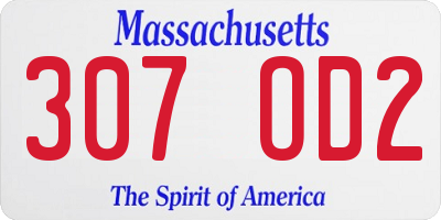 MA license plate 307OD2