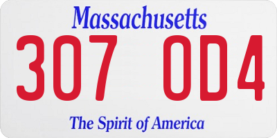 MA license plate 307OD4