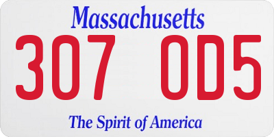 MA license plate 307OD5