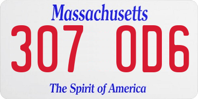 MA license plate 307OD6