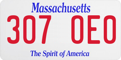 MA license plate 307OE0