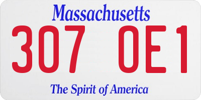 MA license plate 307OE1