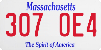 MA license plate 307OE4