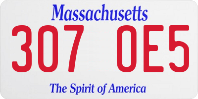 MA license plate 307OE5