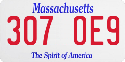 MA license plate 307OE9