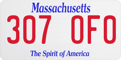 MA license plate 307OF0