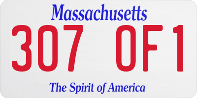 MA license plate 307OF1
