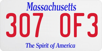 MA license plate 307OF3