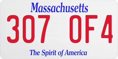 MA license plate 307OF4