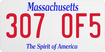 MA license plate 307OF5