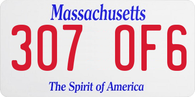 MA license plate 307OF6