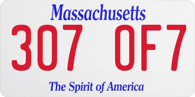MA license plate 307OF7