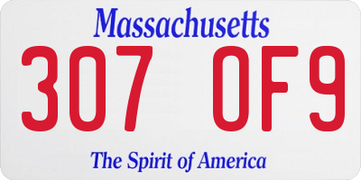 MA license plate 307OF9