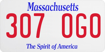 MA license plate 307OG0