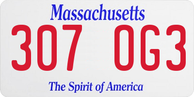 MA license plate 307OG3