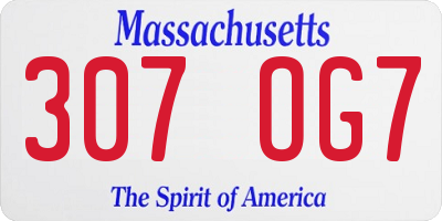 MA license plate 307OG7