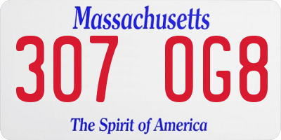 MA license plate 307OG8