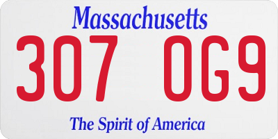 MA license plate 307OG9