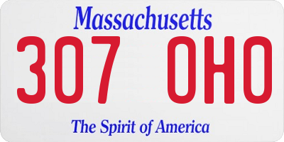 MA license plate 307OH0