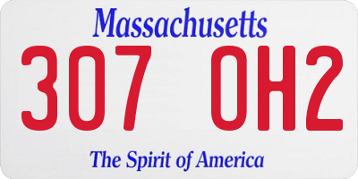 MA license plate 307OH2