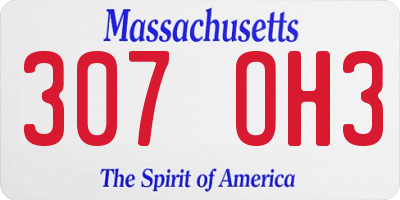MA license plate 307OH3