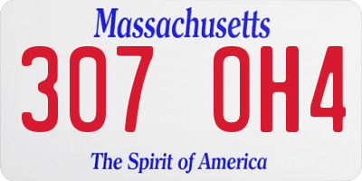 MA license plate 307OH4