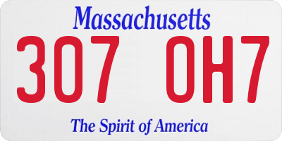 MA license plate 307OH7