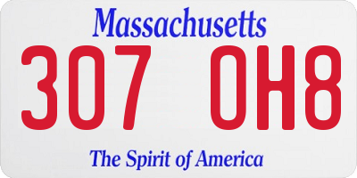 MA license plate 307OH8