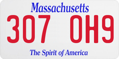 MA license plate 307OH9