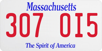MA license plate 307OI5