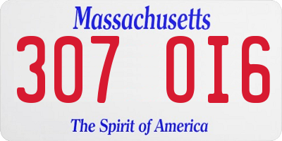 MA license plate 307OI6