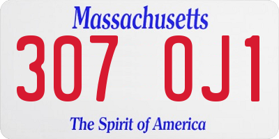 MA license plate 307OJ1