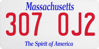 MA license plate 307OJ2
