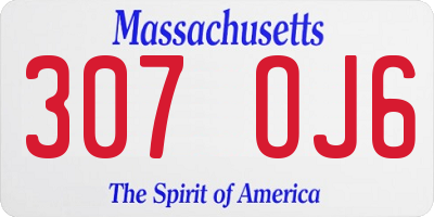 MA license plate 307OJ6