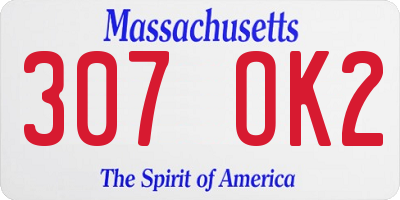 MA license plate 307OK2